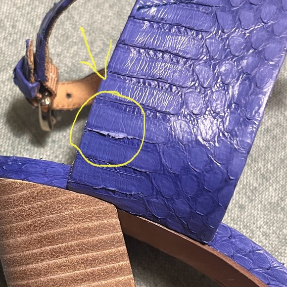 Coach Lexy Blue Textured Sandals With Chunky Heel Women’s Size 7 - Picture 9 of 9